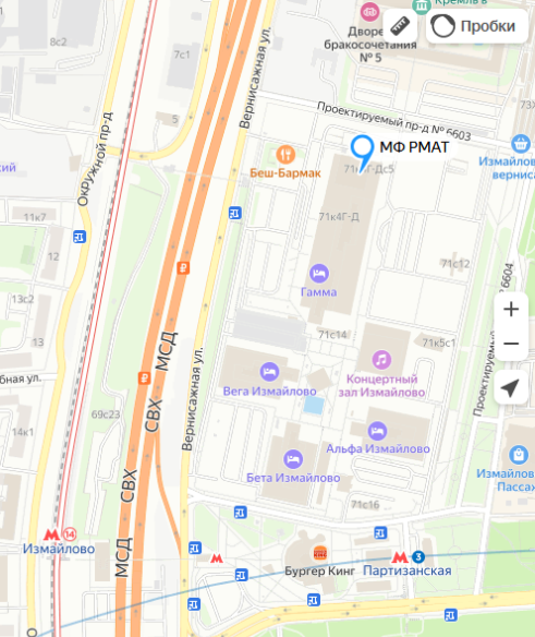 Расположение института VATEL-РМАТ на карте